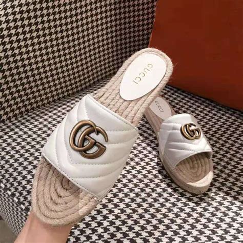 white gucci sandals|gucci white sandals flat.